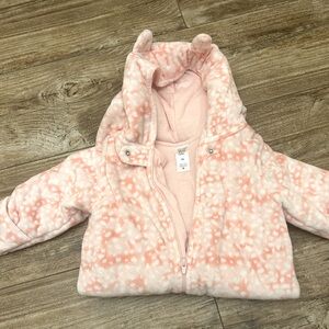Pink snowsuit with hand & feet covers